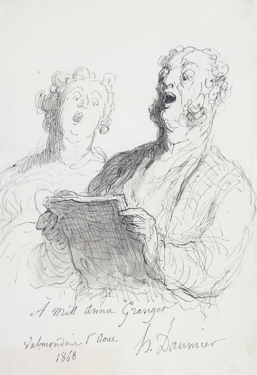 Due cantanti, 1868 da Honoré Daumier