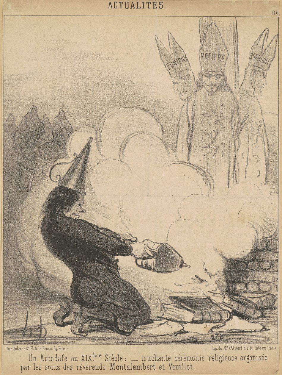 Un autodafé nel XIX secolo da Honoré Daumier
