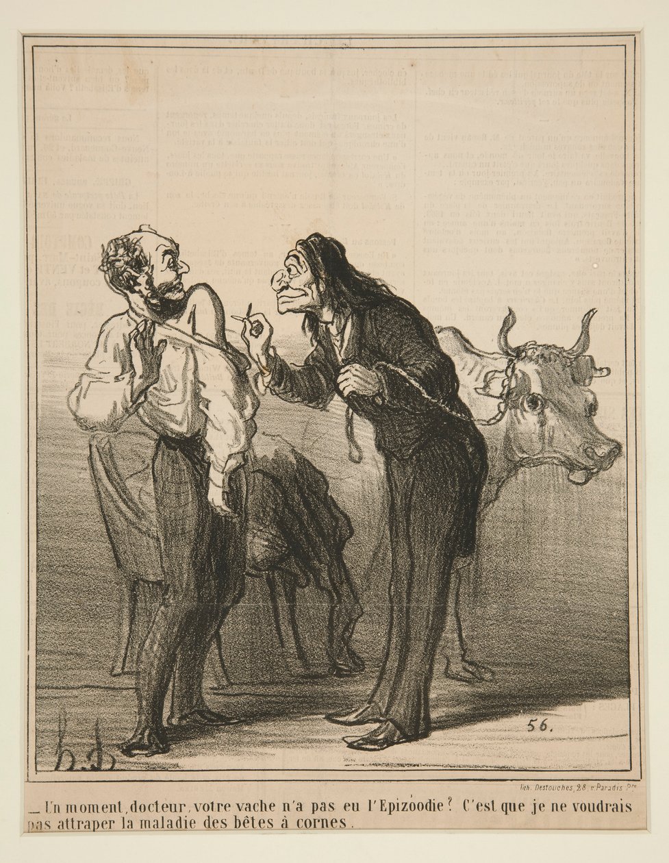 Un momento, dottore, la sua mucca non... da Honoré Daumier