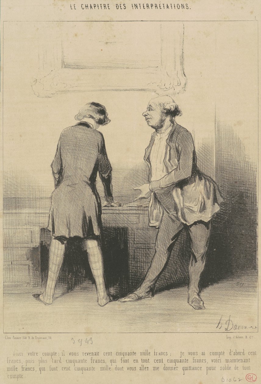 Ecco il vostro conto: Vi spettava... da Honoré Daumier