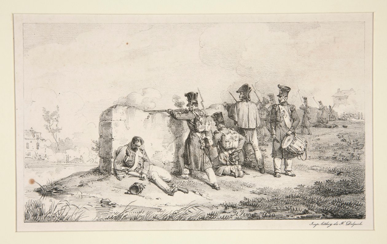 Soldati in tiratori da Emile Jean Horace Vernet