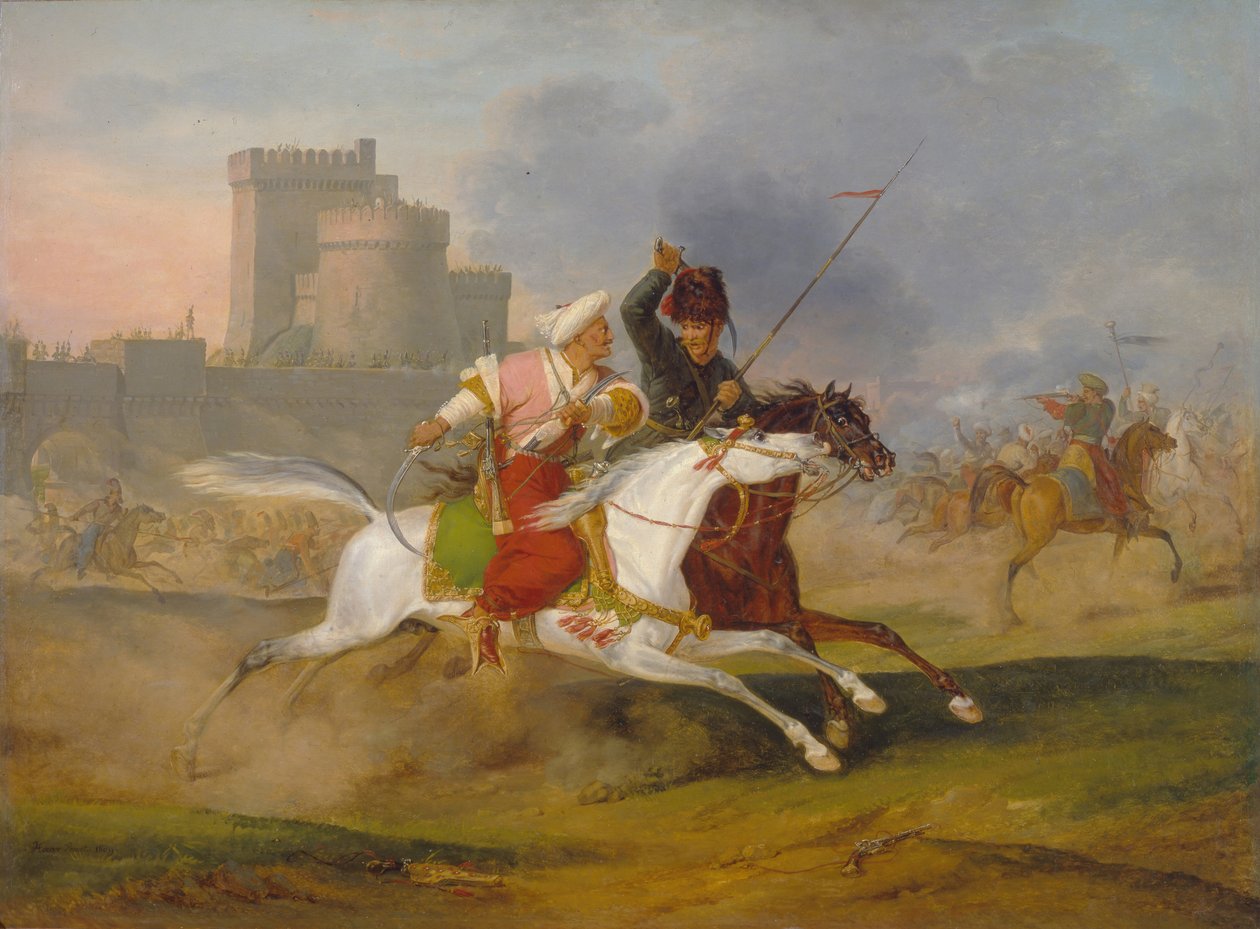 Turco e Cosacco, 1809 da Emile Jean Horace Vernet