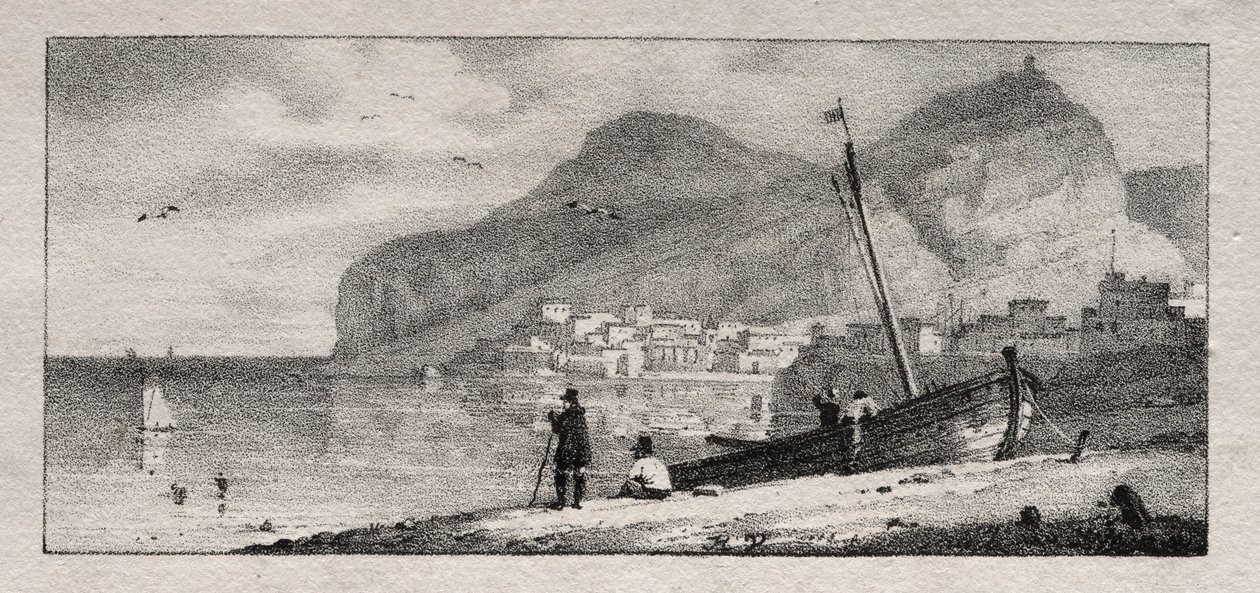 Veduta di un porto da Emile Jean Horace Vernet