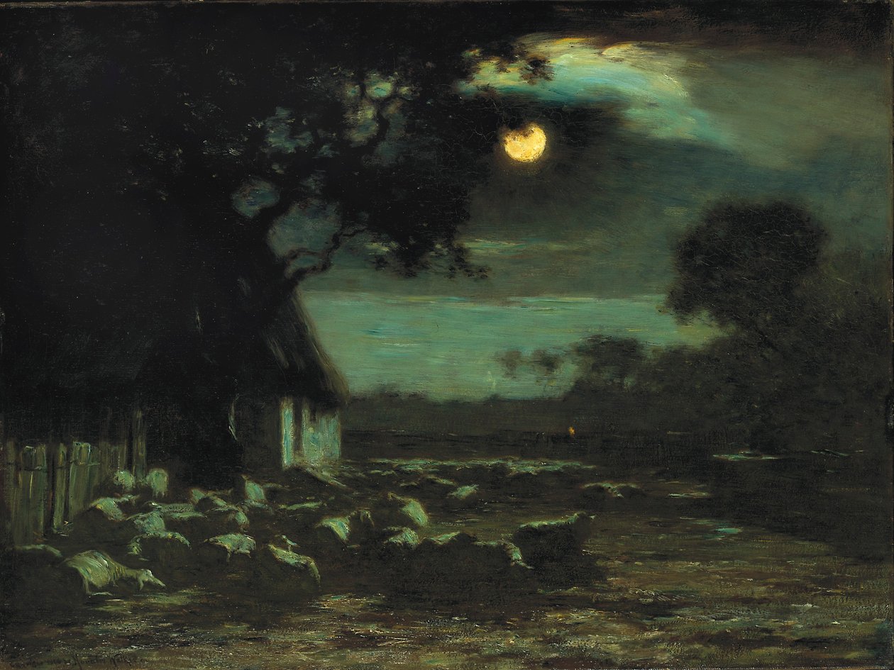 Cortile delle pecore, Chiaro di luna da Horatio Walker
