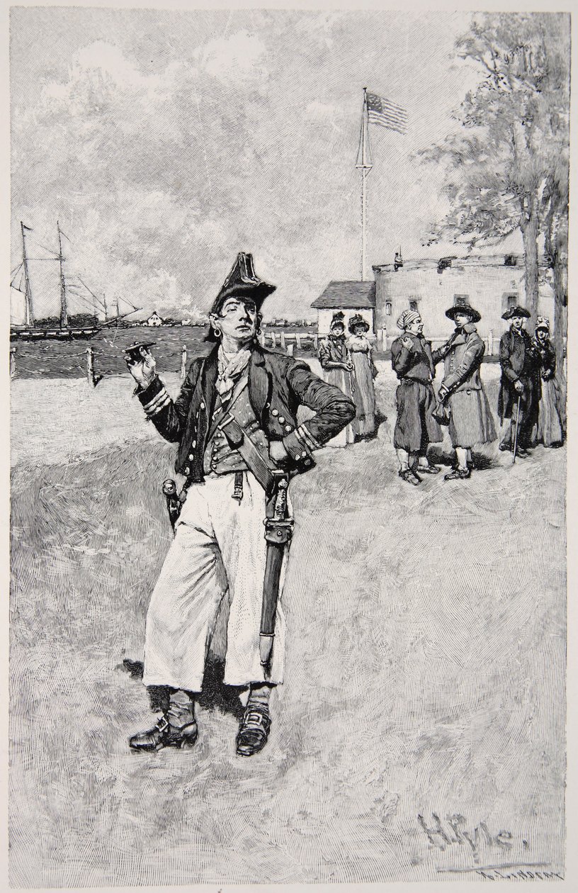 Un corsaro a terra, pubblicato nel 1810 da Howard Pyle
