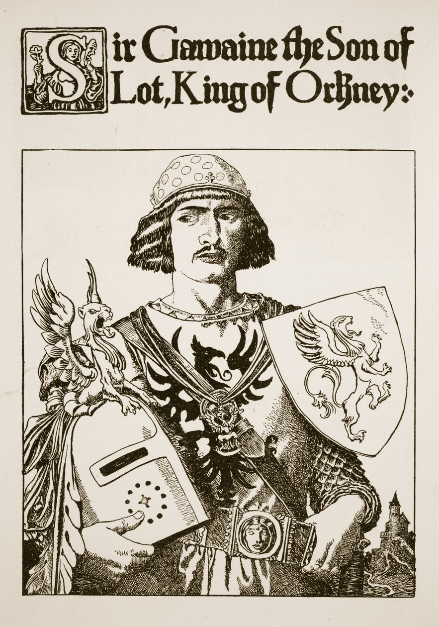 Sir Gawaine il figlio di Lot, re di Orkney, illustrazione da 