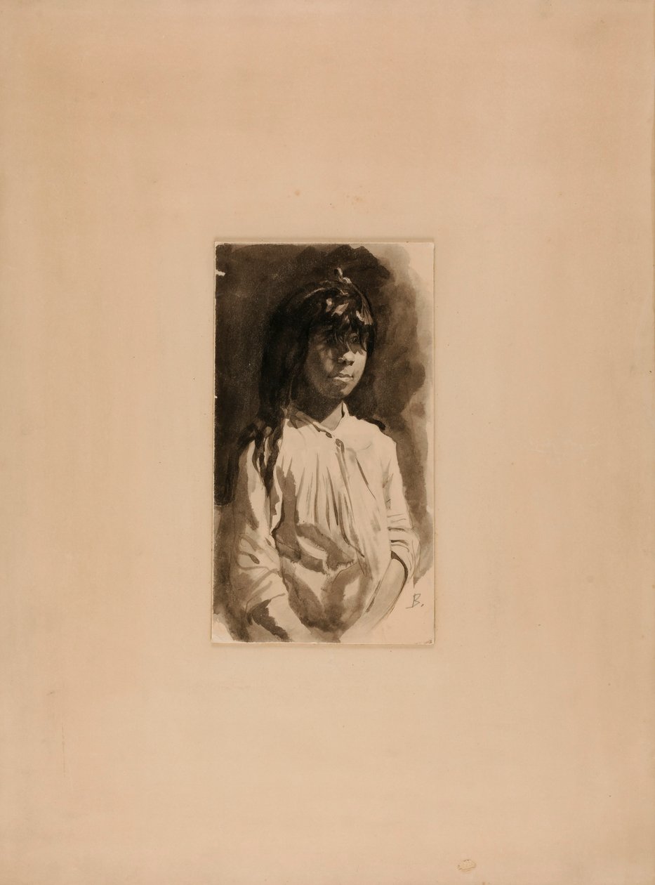 Testa di una ragazza Mesdado da Howard Russell Butler