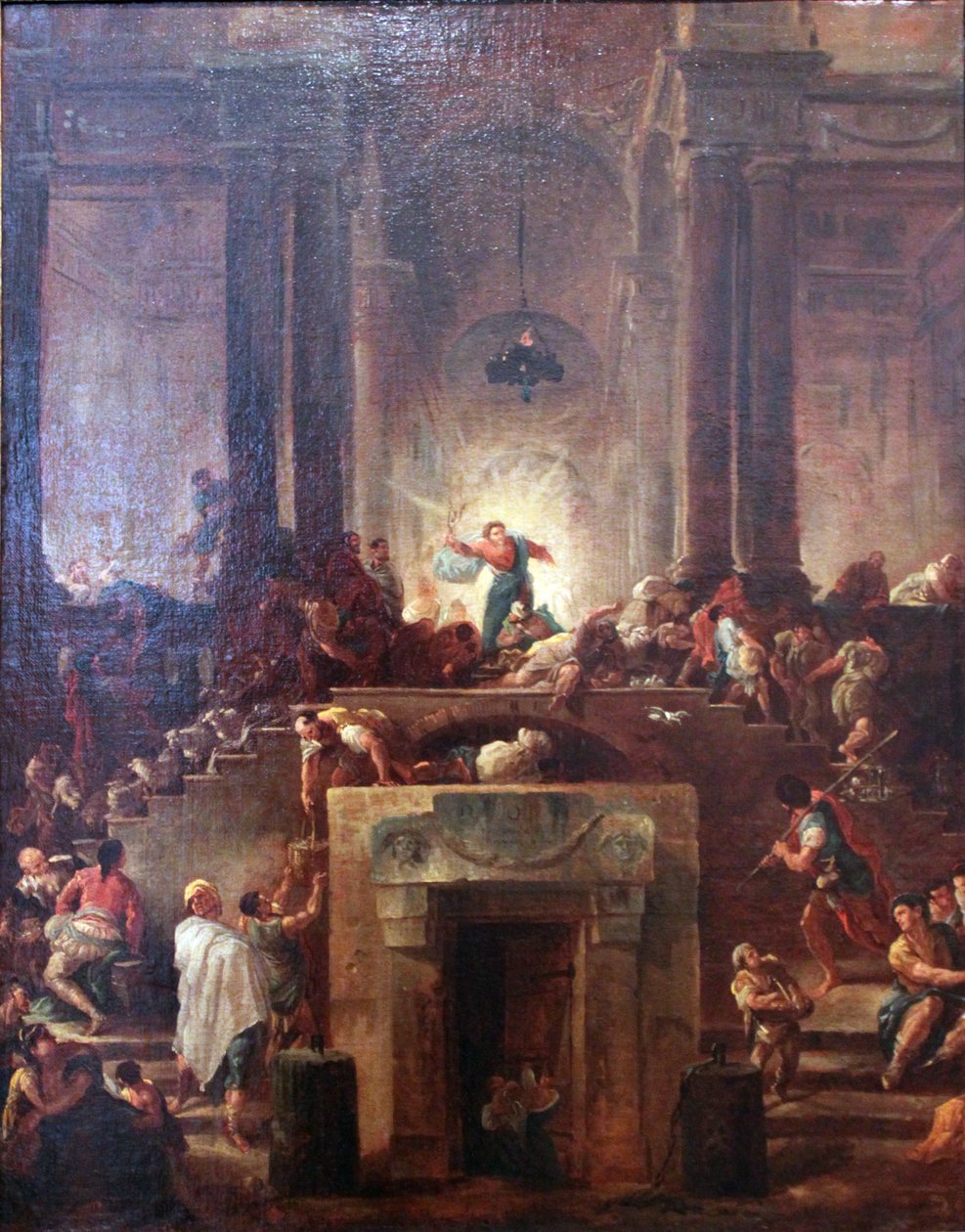 Cristo scaccia i cambiavalute dal tempio da Hubert Robert