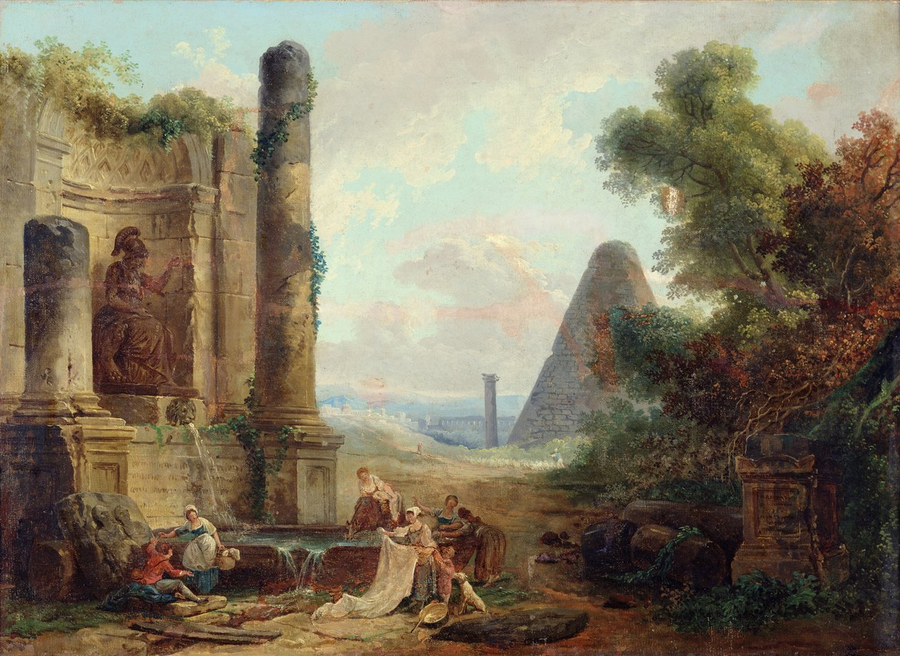 Fontana di Minerva, Roma, 1772 da Hubert Robert