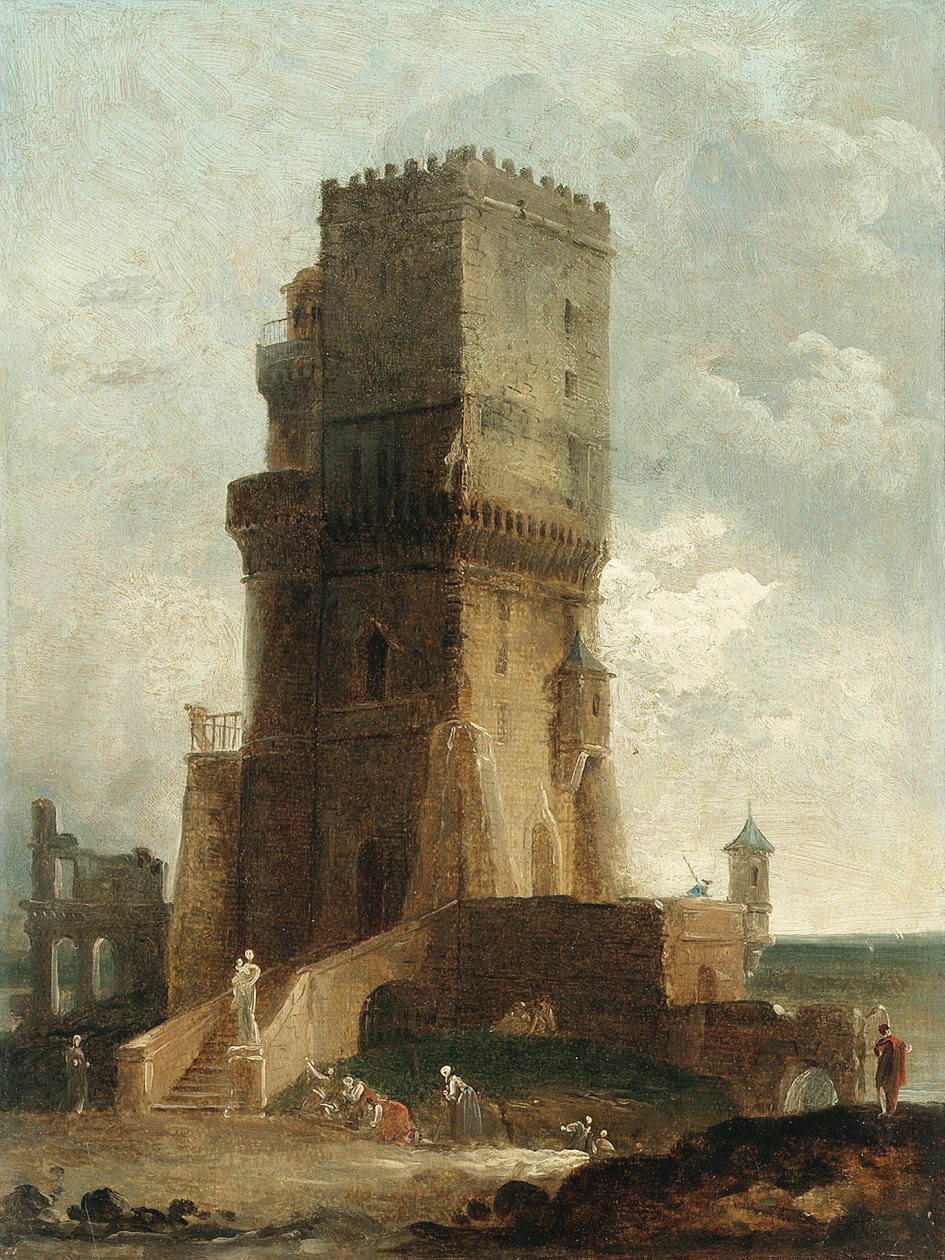 Un Capriccio della Torre di Benevento da Hubert Robert