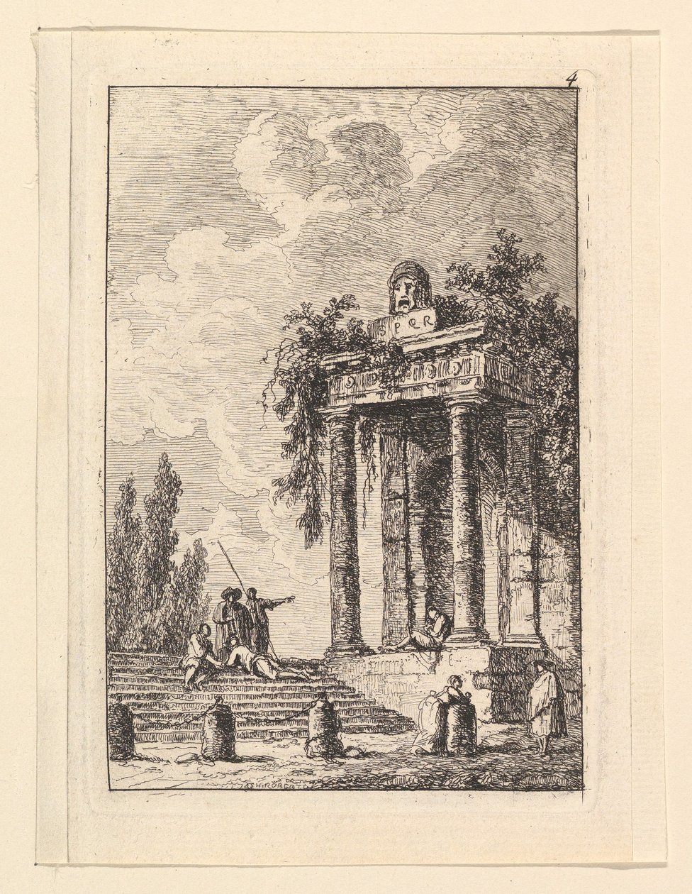 LEscalier aux Quatre Bornes da Hubert Robert