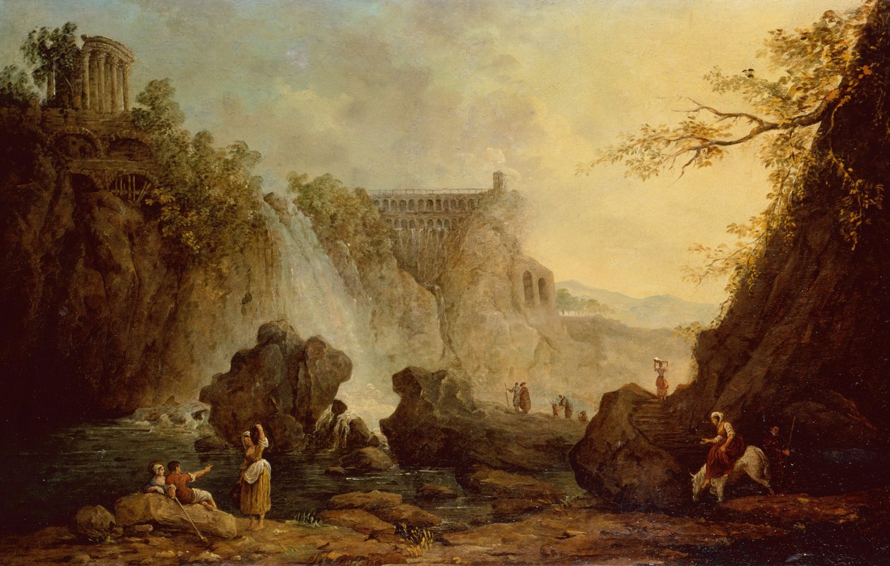 Paesaggio con cascata da Hubert Robert