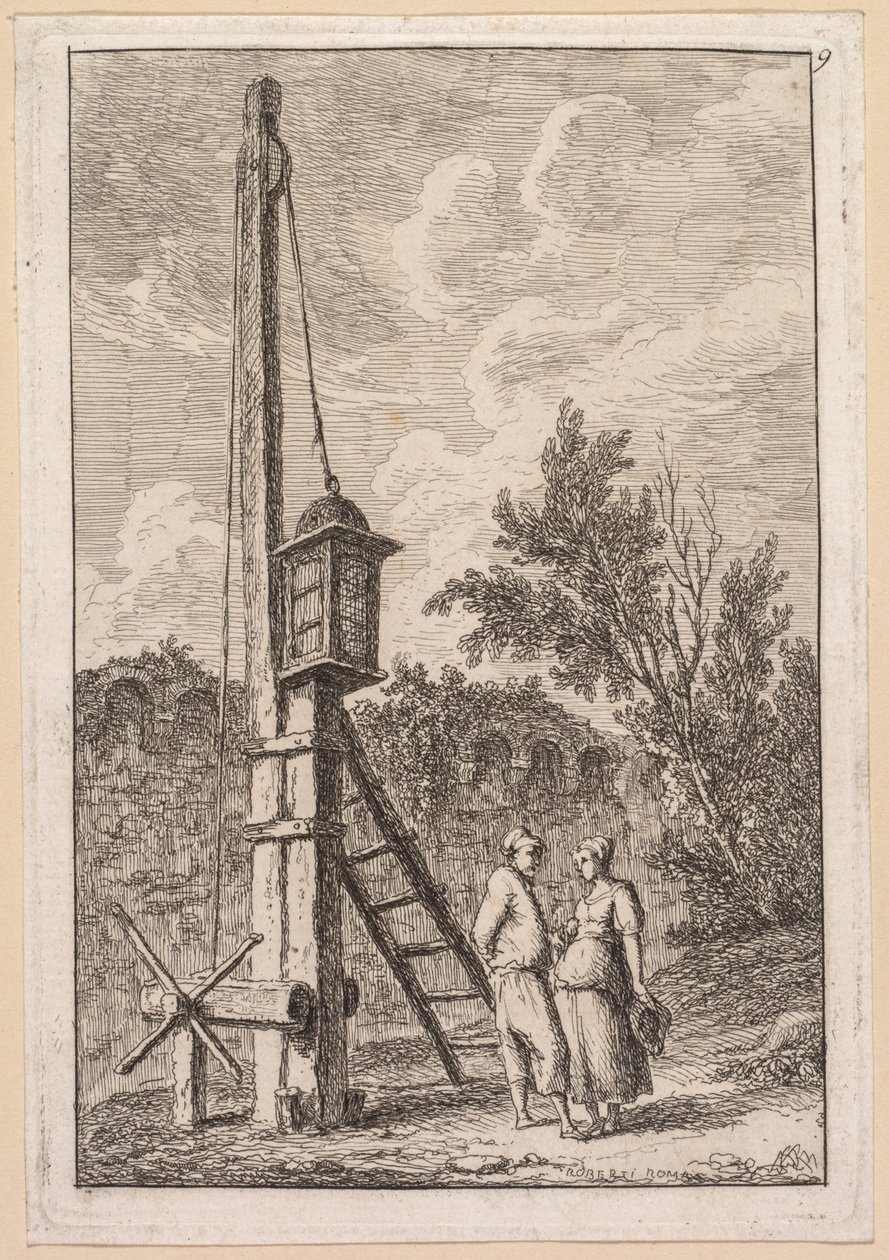 Les Soirées de Rome: Le Poteau da Hubert Robert