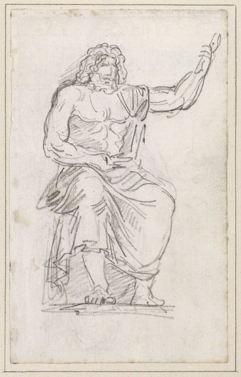 Statua di Giove, seduto [recto] da Hubert Robert