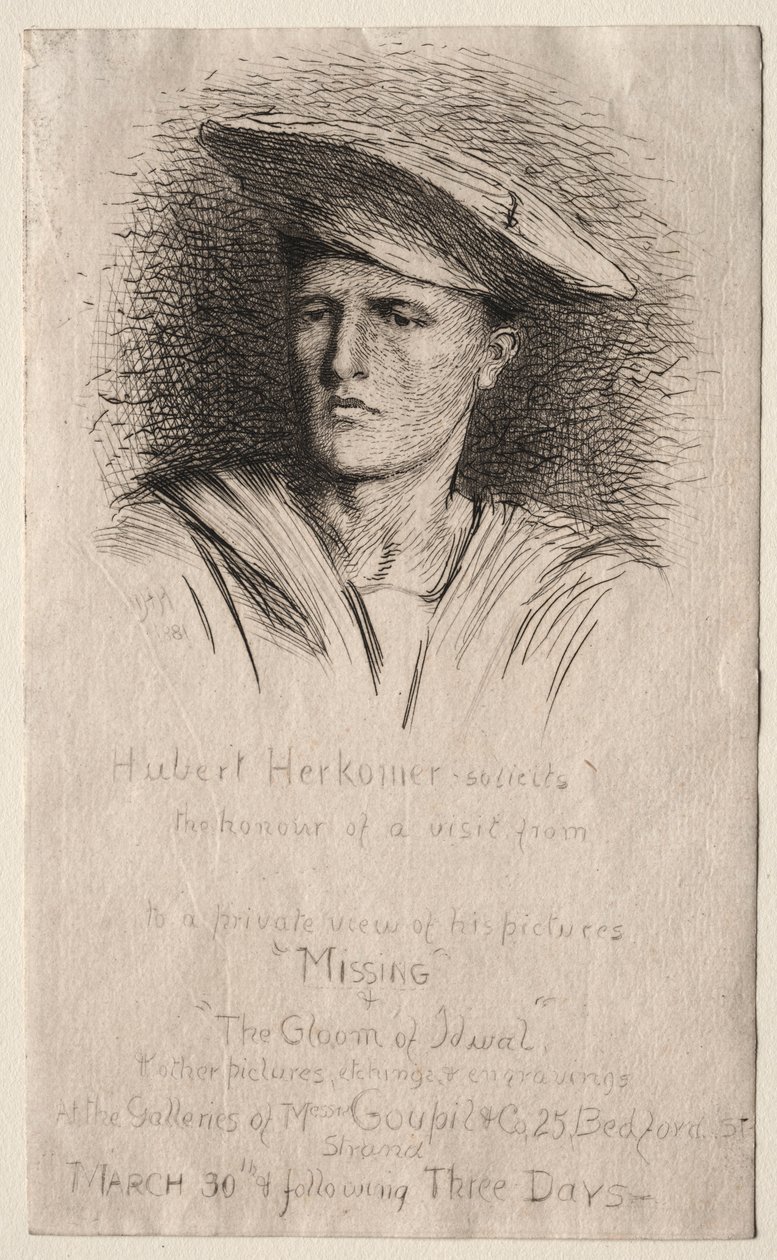 Testa di un giovane uomo, 1881 da Hubert von Herkomer
