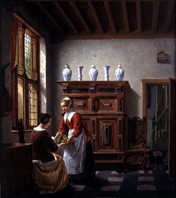 Cameriera che serve frutta da Hubertus van Hove