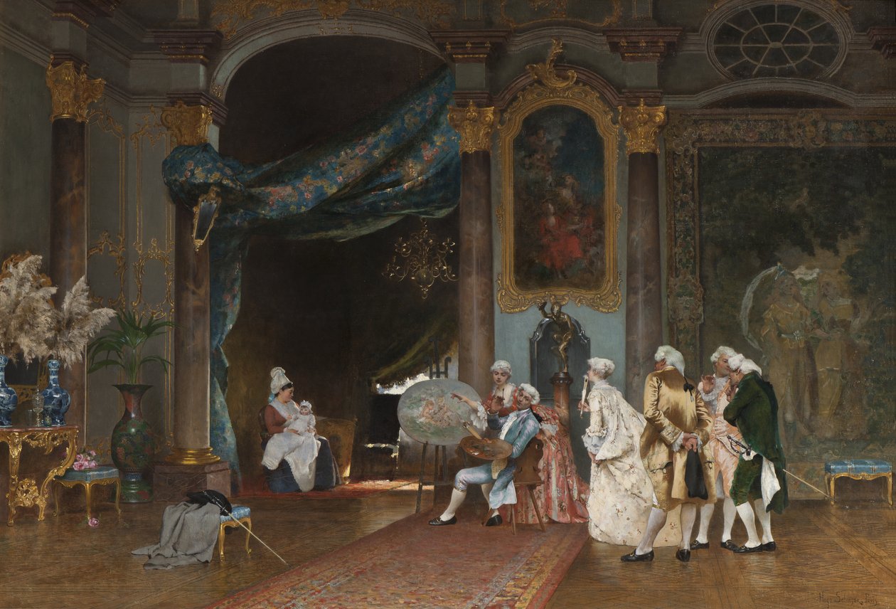 Un incontro, c.1880 da Hugo Salmson