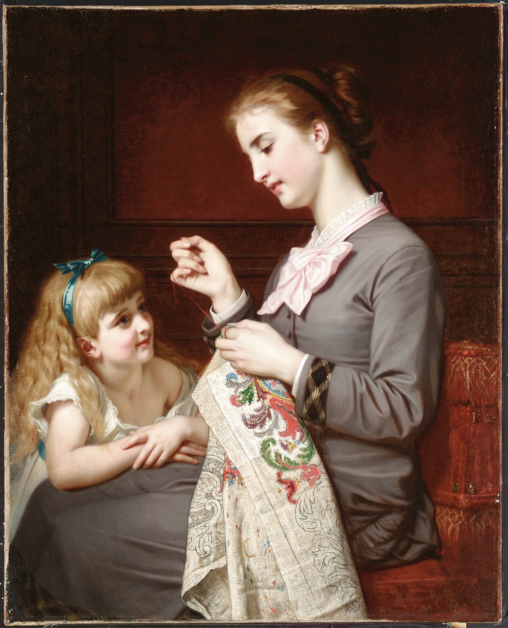 La lezione di ricamo da Hugues Merle