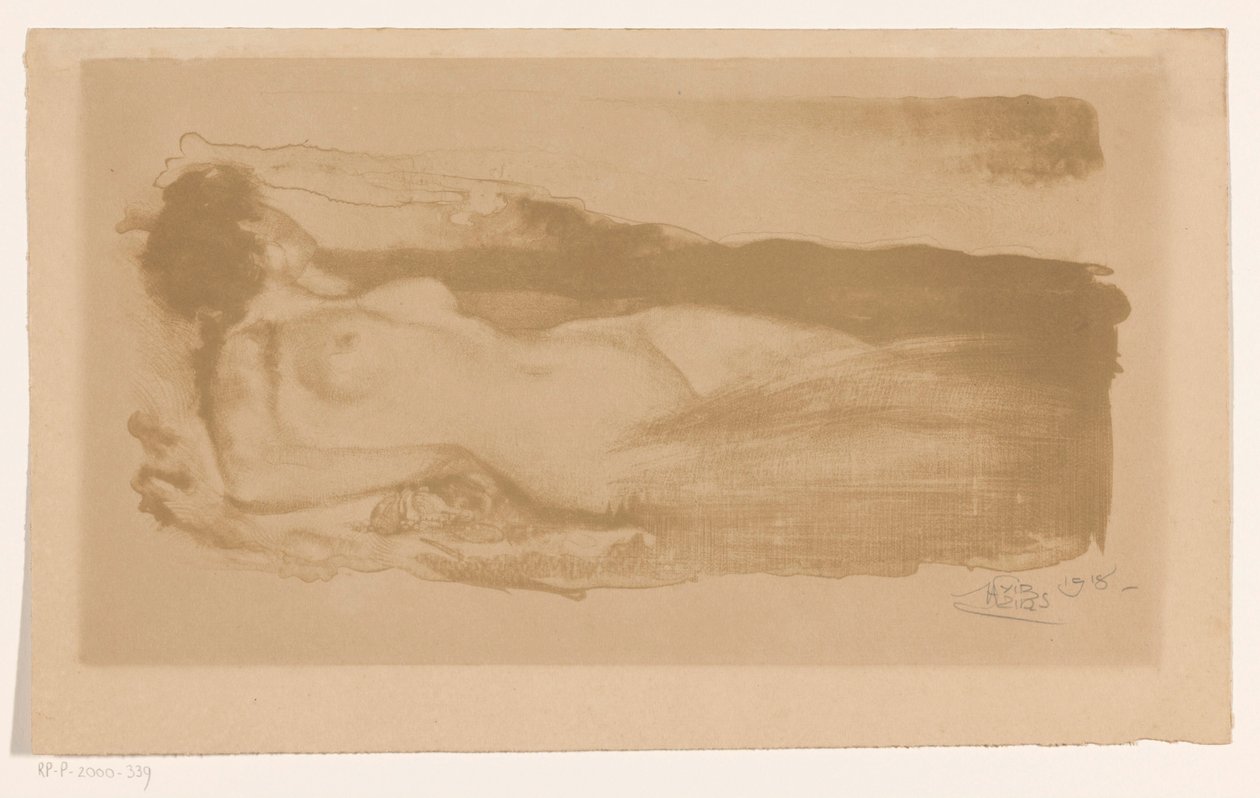 Donna nuda sdraiata da Huib Luns (signed by artist)