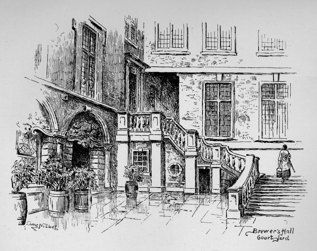 Cortile della Brewers Hall da Hume Nisbet