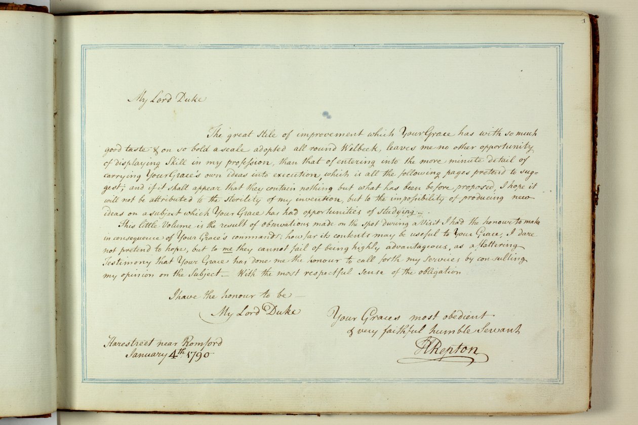 Libro Rosso: Welbeck da Humphry Repton