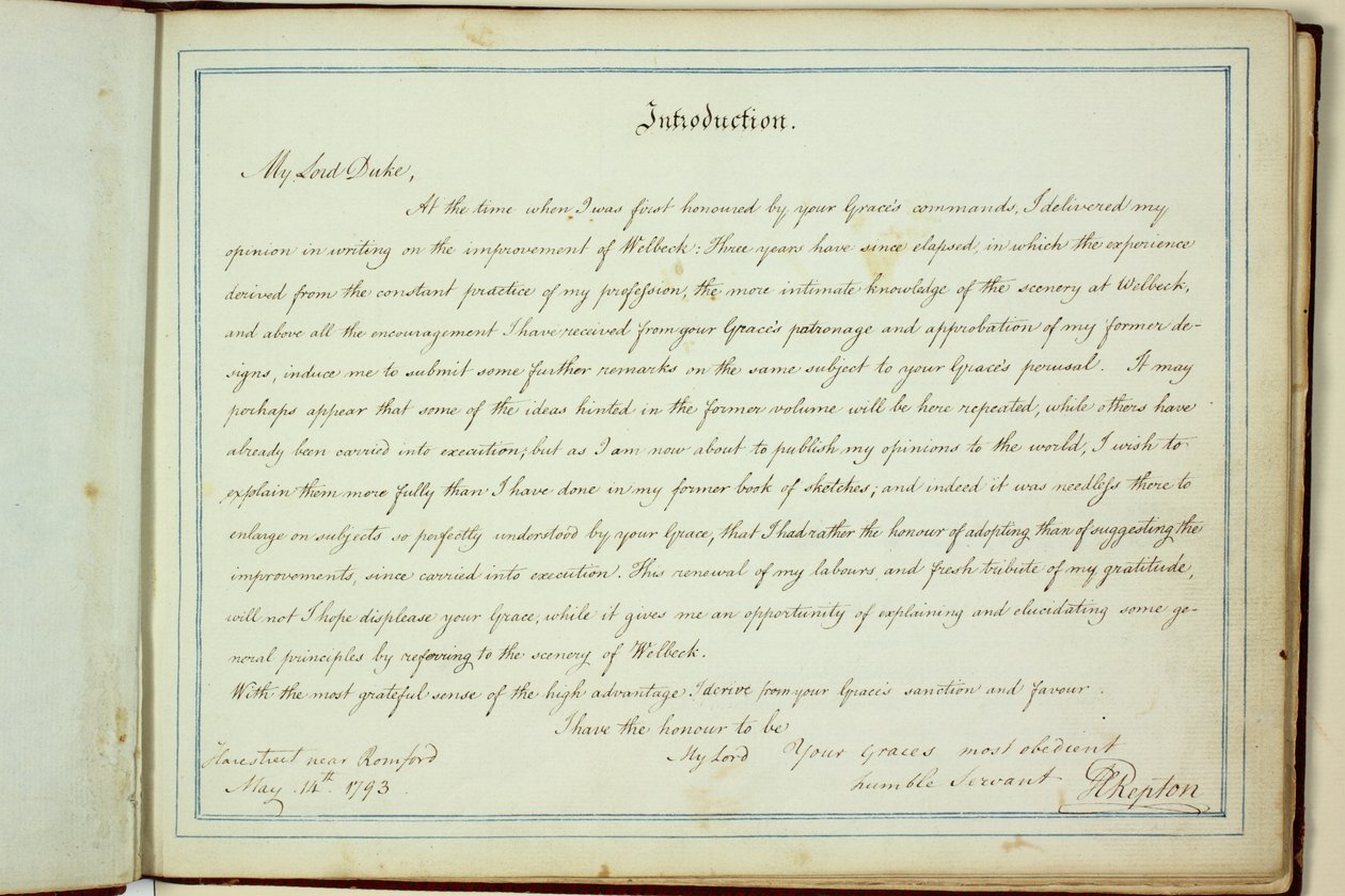 Libro Rosso: Welbeck da Humphry Repton