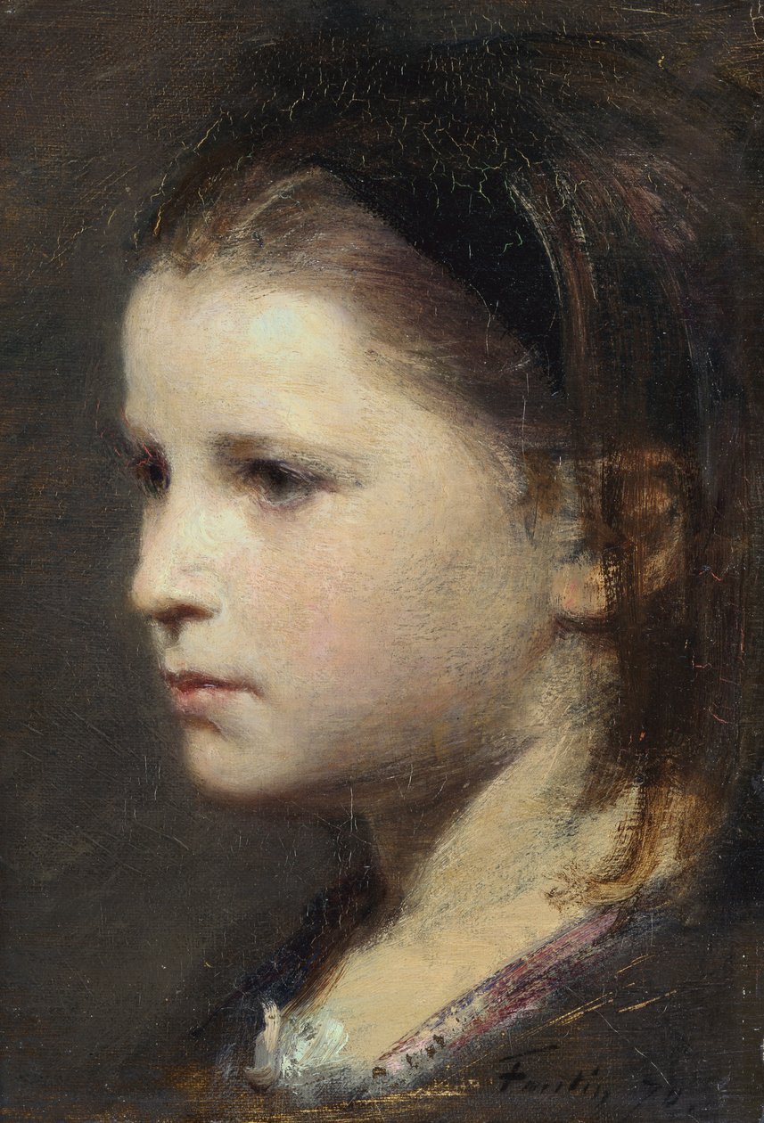 Testa di una giovane ragazza da Ignace Henri Jean Fantin Latour