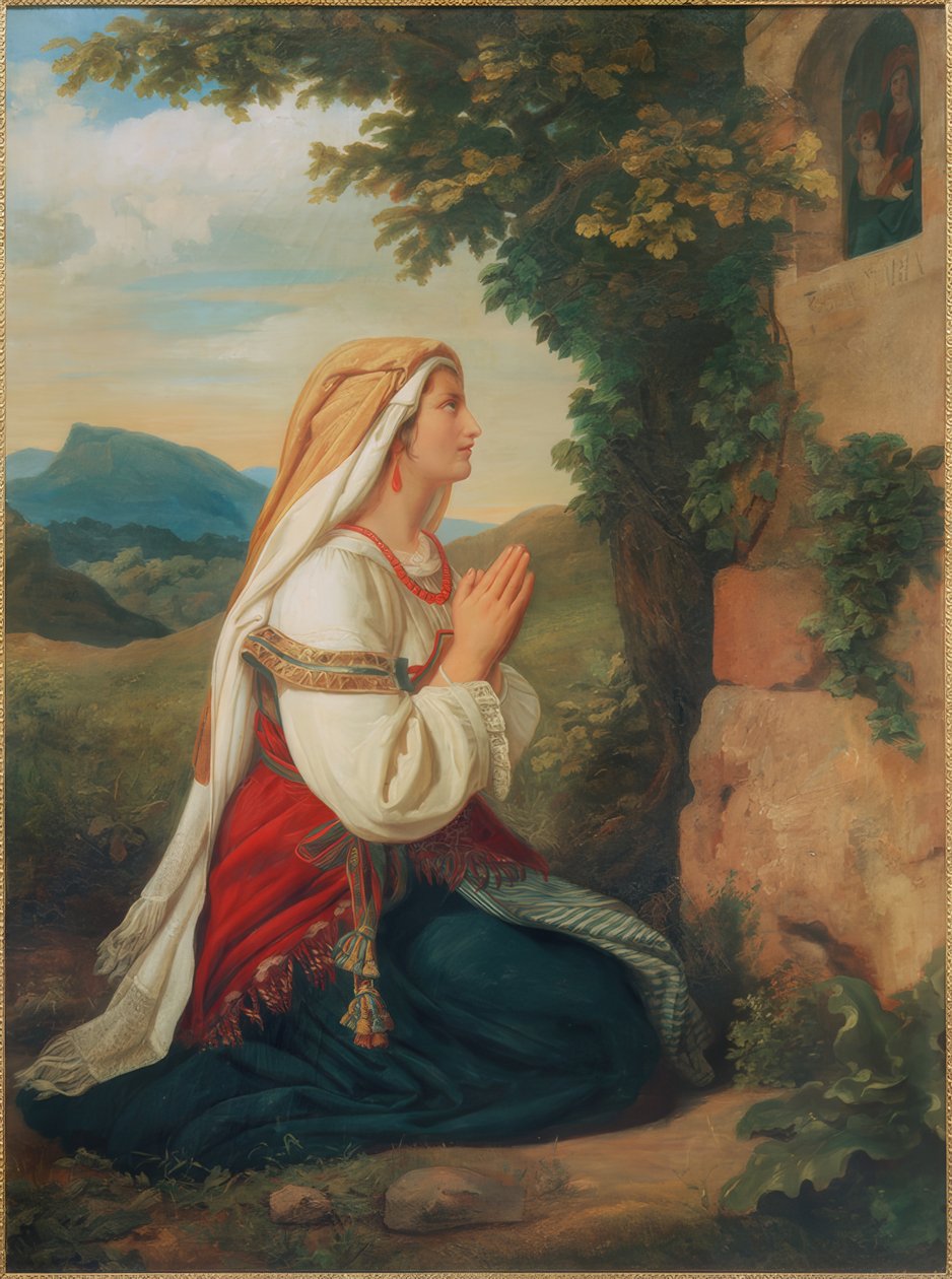 Italiana in preghiera vicino a Roma da Ignaz Schmidt