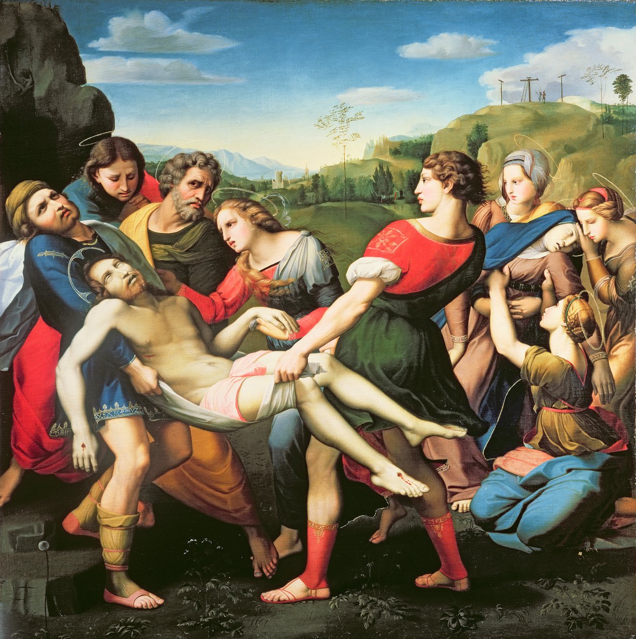 La sepoltura, dopo un dipinto di Raffaello nella Villa Borghese, Roma, XVII secolo da Il Sassoferrato
