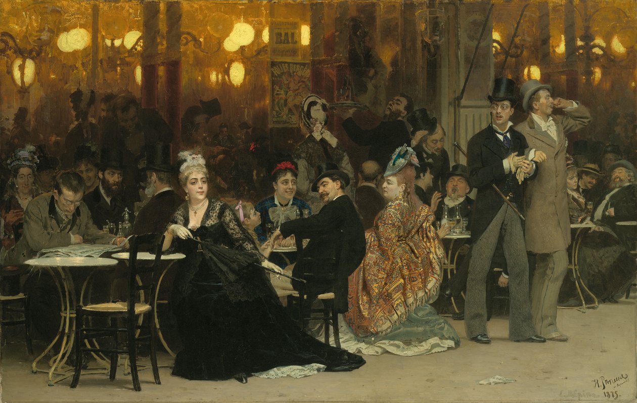 Un caffè parigino, 1875 da Ilya Efimovich Repin