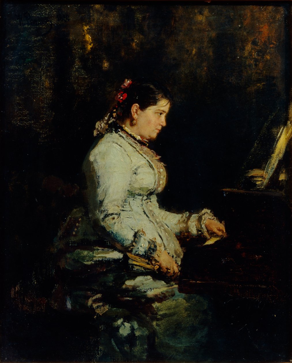 Donna al pianoforte a coda da Ilya Efimovich Repin