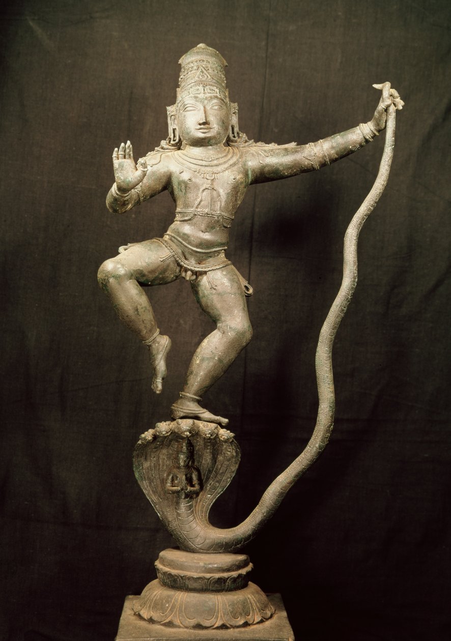 Kaliya Krishna (bronzo) da Indian School