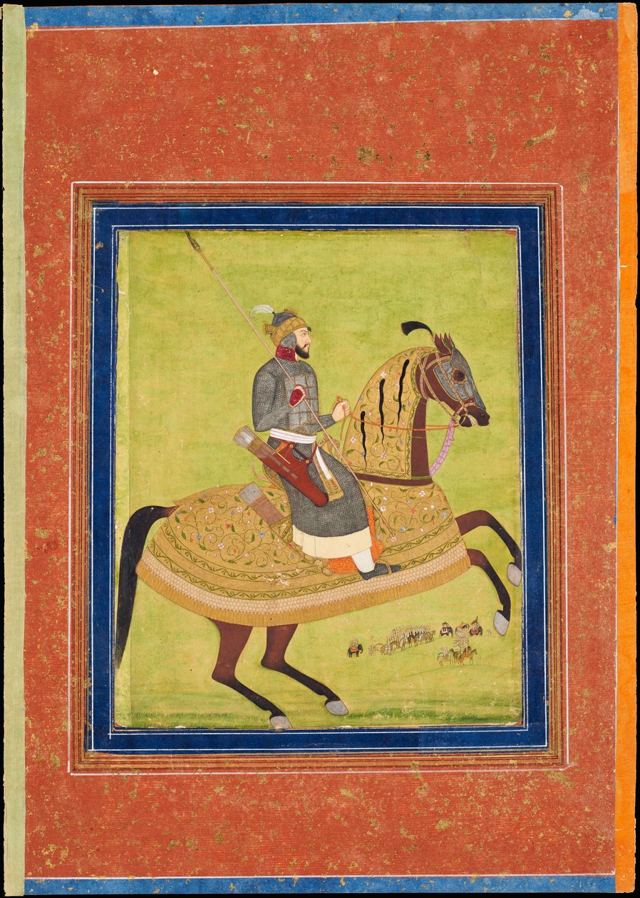 Principe Azam Shah a cavallo da Indian Art