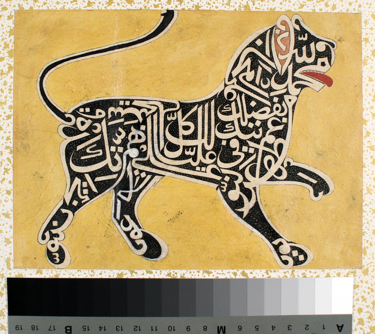 Un leone fatto di calligrafia, c.1800 da Indian School