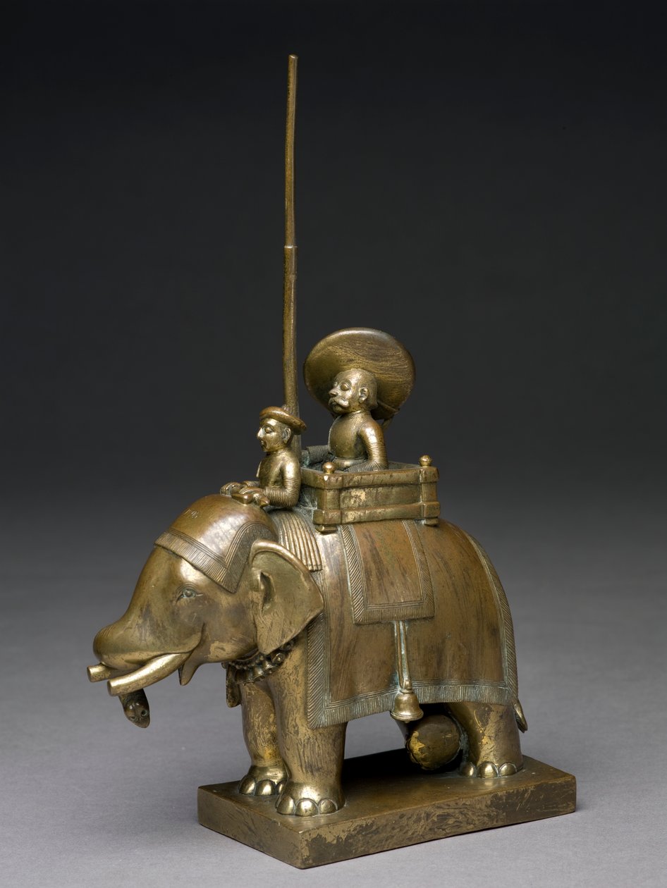 Un ufficiale a cavallo di un elefante, 1795 da Indian School