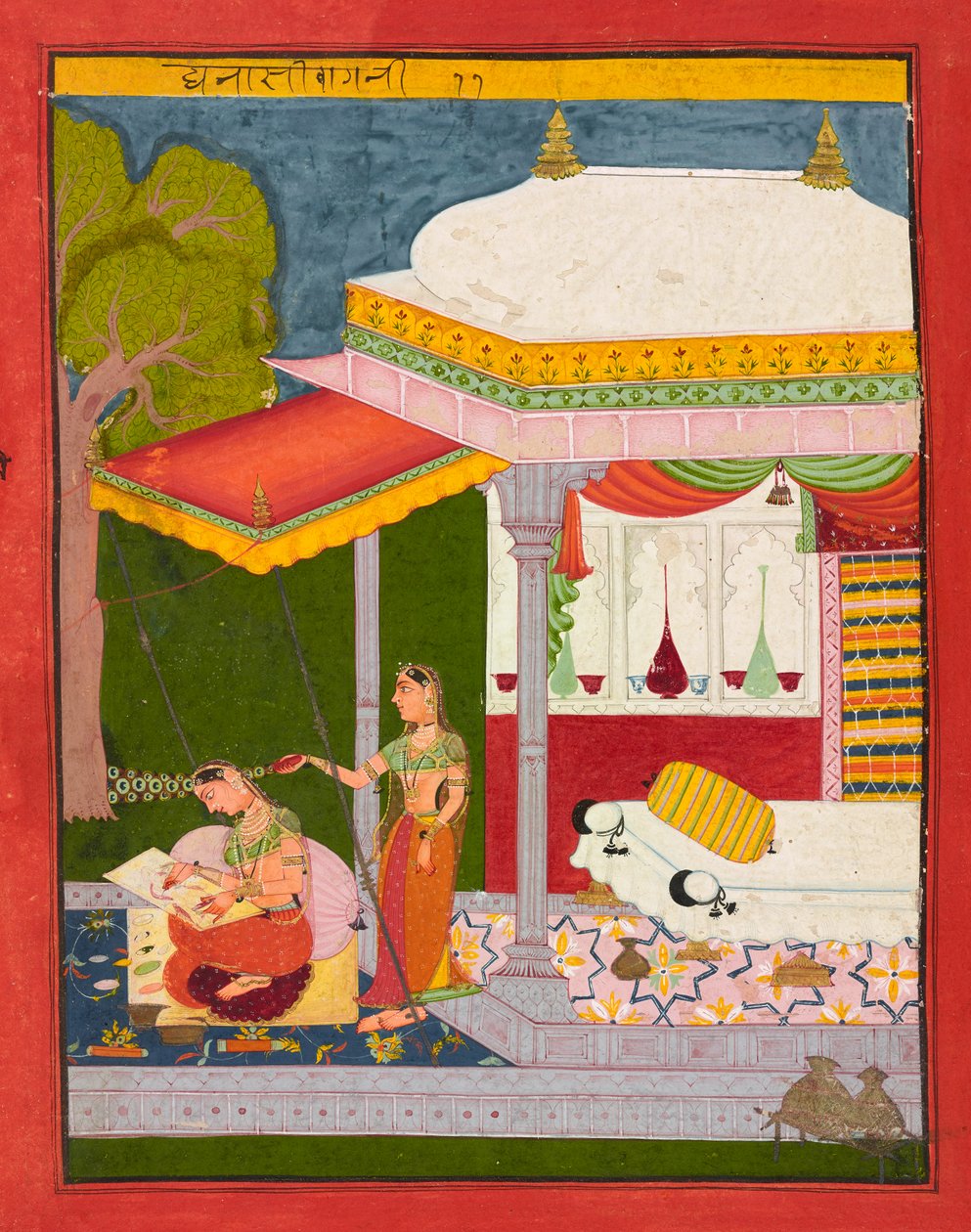 Dhanasri Ragini, foglio da un Ragamala, c.1680 da Indian School