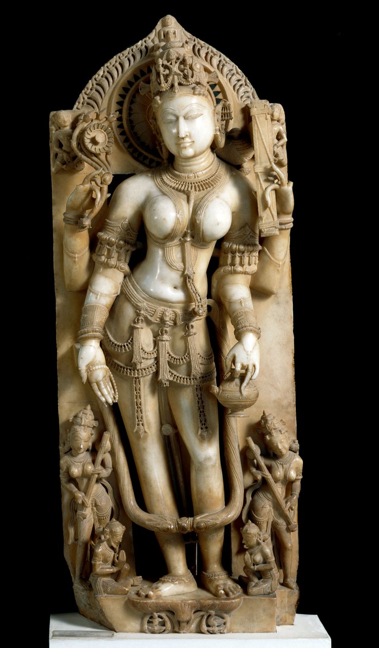 Arte indiana: la divinità Saraswati (Sarasvati) da Indian School