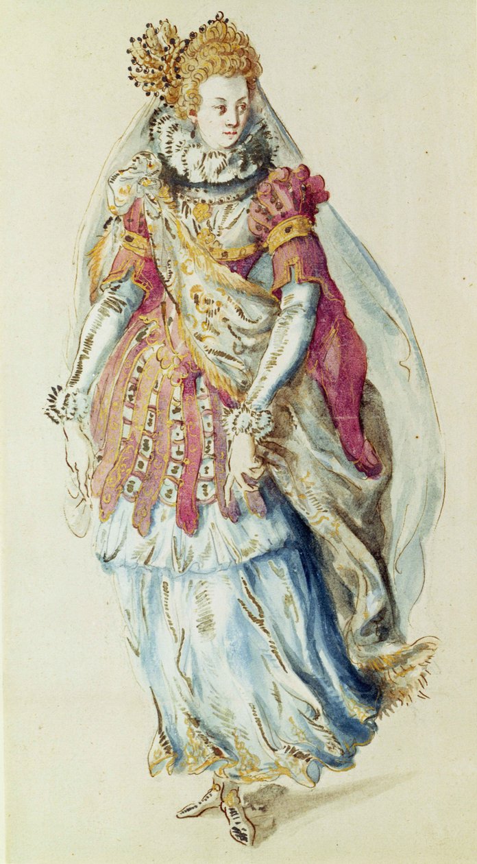 Costume per una dama in maschera da Inigo Jones