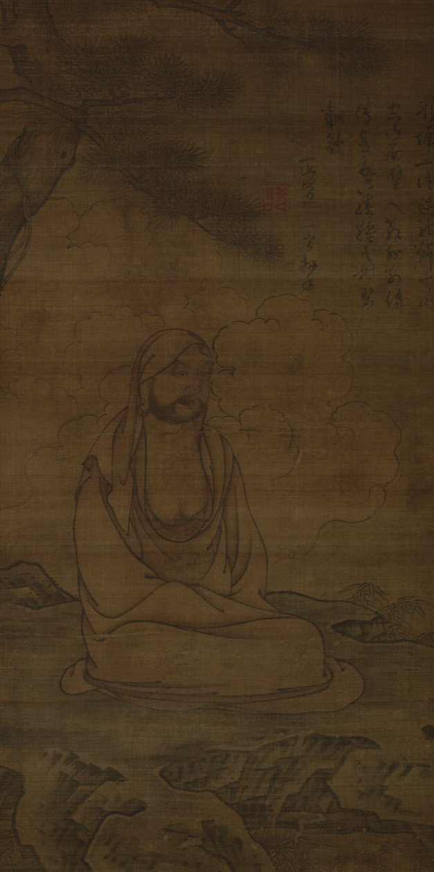 Bodhidharma sotto un pino da Inscription by Issan Ichinei