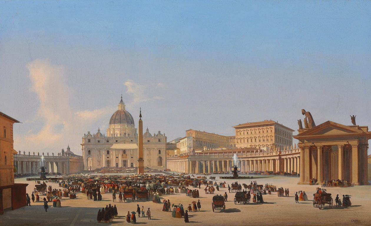 Piazza San Pietro, Roma da Ippolito Caffi