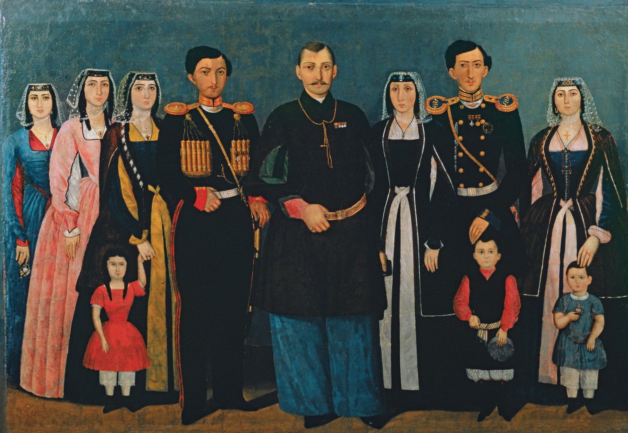 N.E. Mukhran-Batoni con la famiglia, 1862 da Iranian School