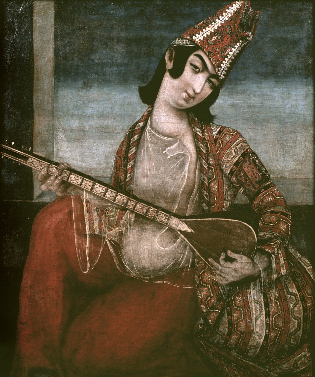 Giovane donna che suona una chitarra da Iranian School