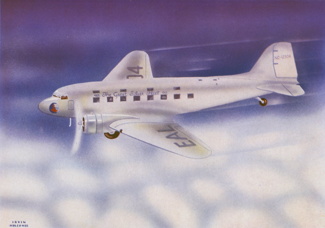 Douglas DC-3 (litografia a colori) da Irvin L. Holcombe