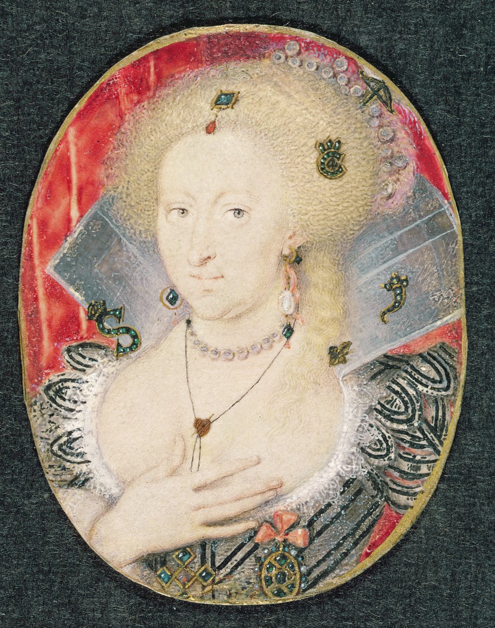 Regina Anna di Danimarca, miniatura da Isaac Oliver