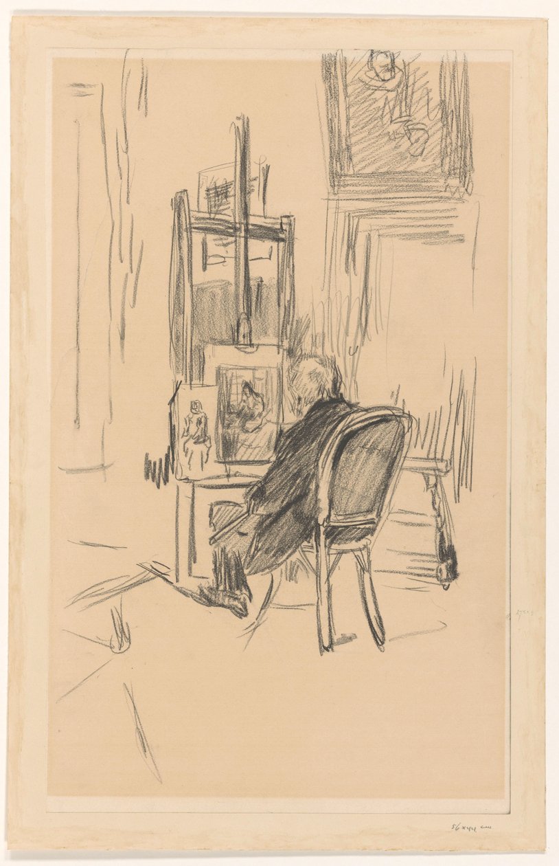 Jozef Israels nel suo atelier da Isaac Israels