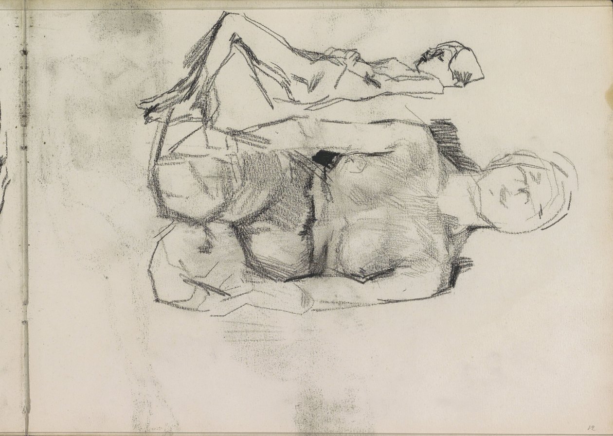 Nudo femminile inginocchiato e sdraiato da Isaac Israels
