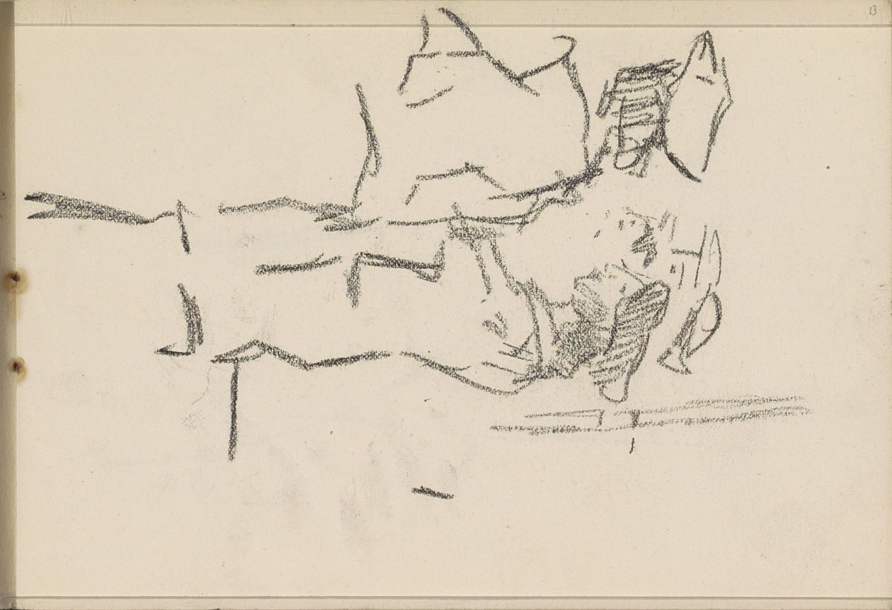 Quattro figure con copricapi, di profilo da Isaac Israels