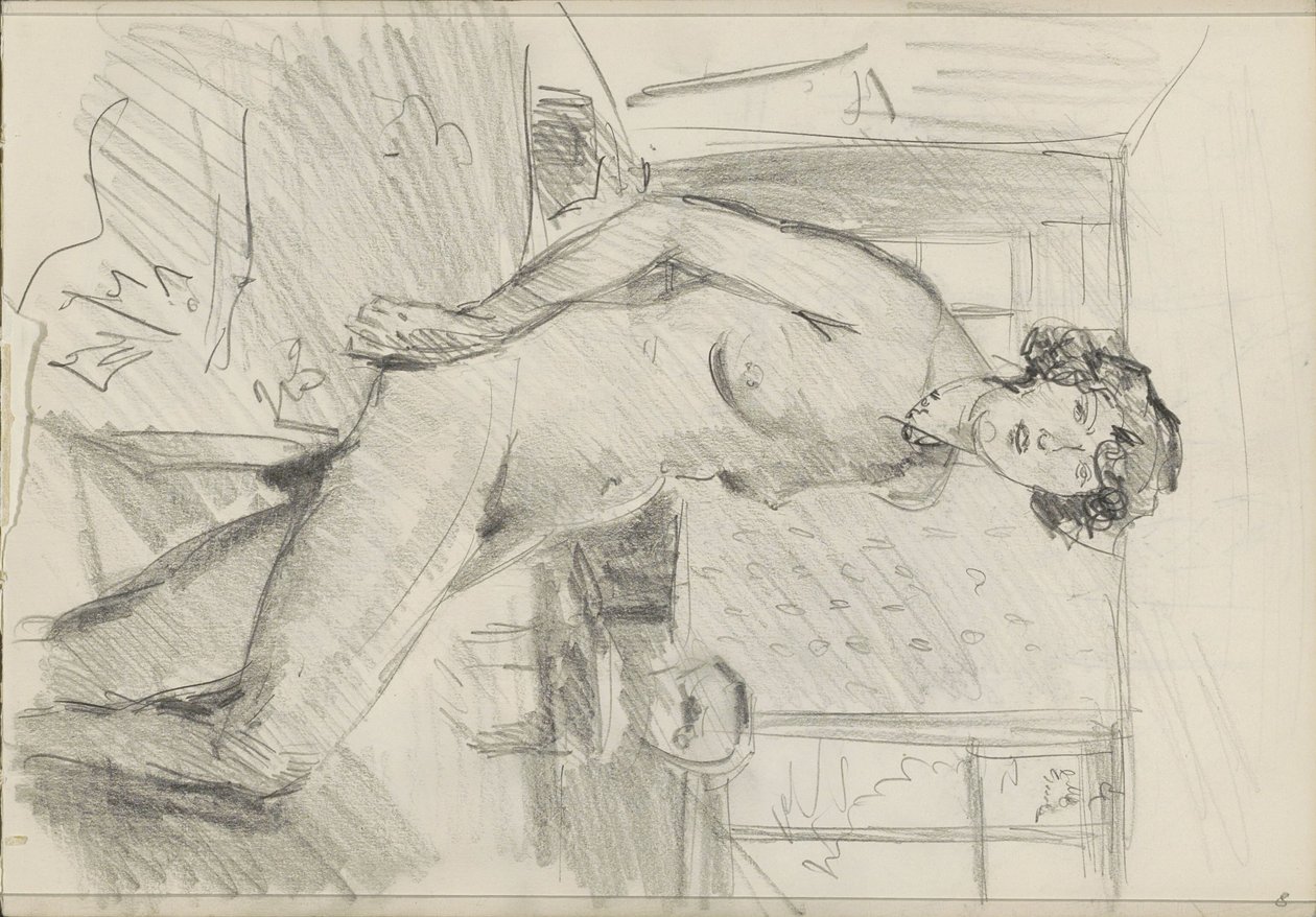 Nudo femminile seduto in un interno da Isaac Israels