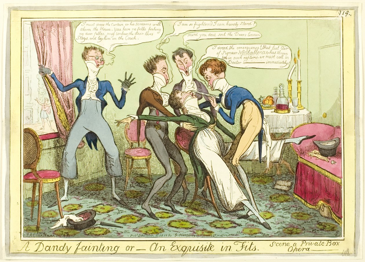 Uno svenimento dandy da Isaac Robert Cruikshank