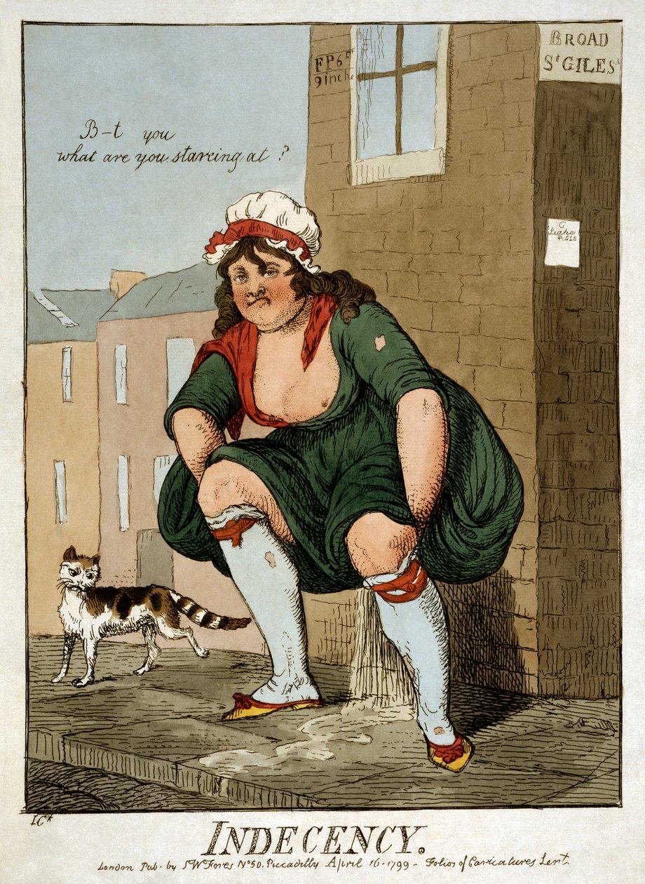 Indecenza, 1799 da Isaac Robert Cruikshank